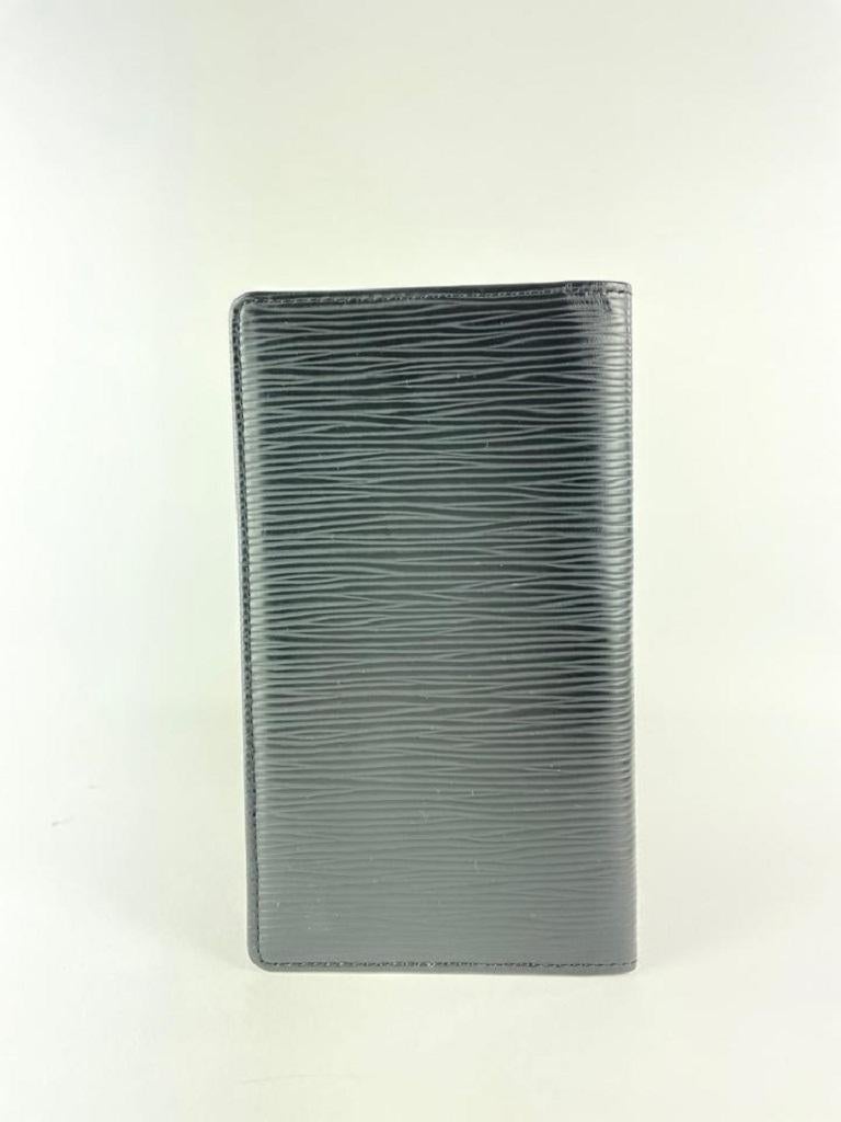 Louis Vuitton Black Epi Leather Long Bifold Card Holder Wallet Brazza James5l520 en vente 3