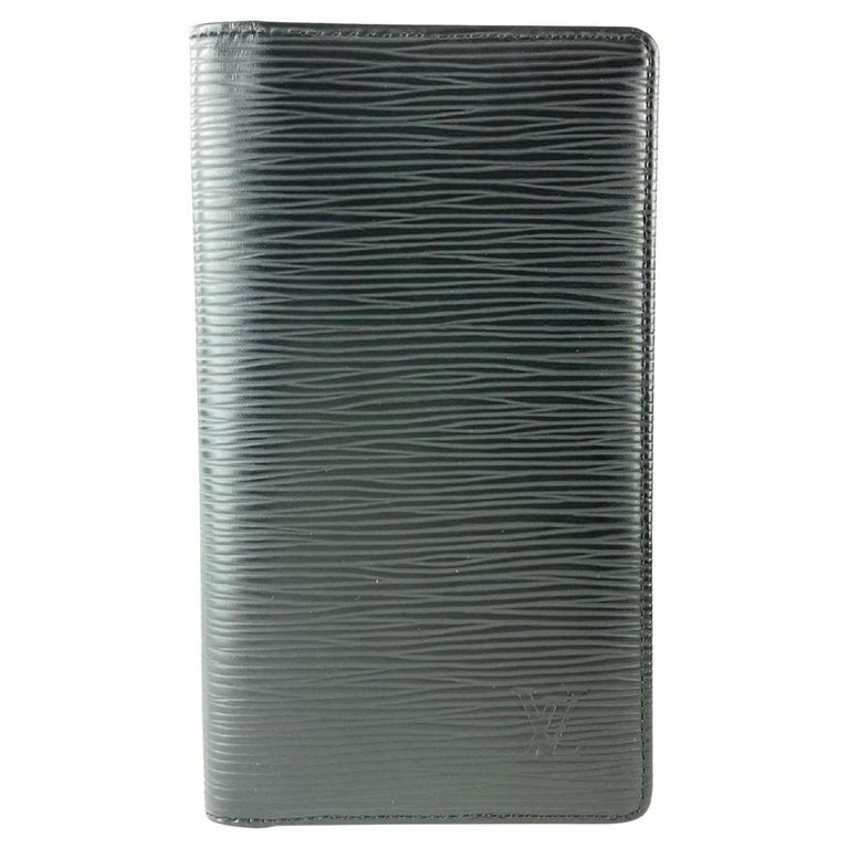 Louis Vuitton Black Epi Leather Long Bifold Card Holder Wallet Brazza  James5l520