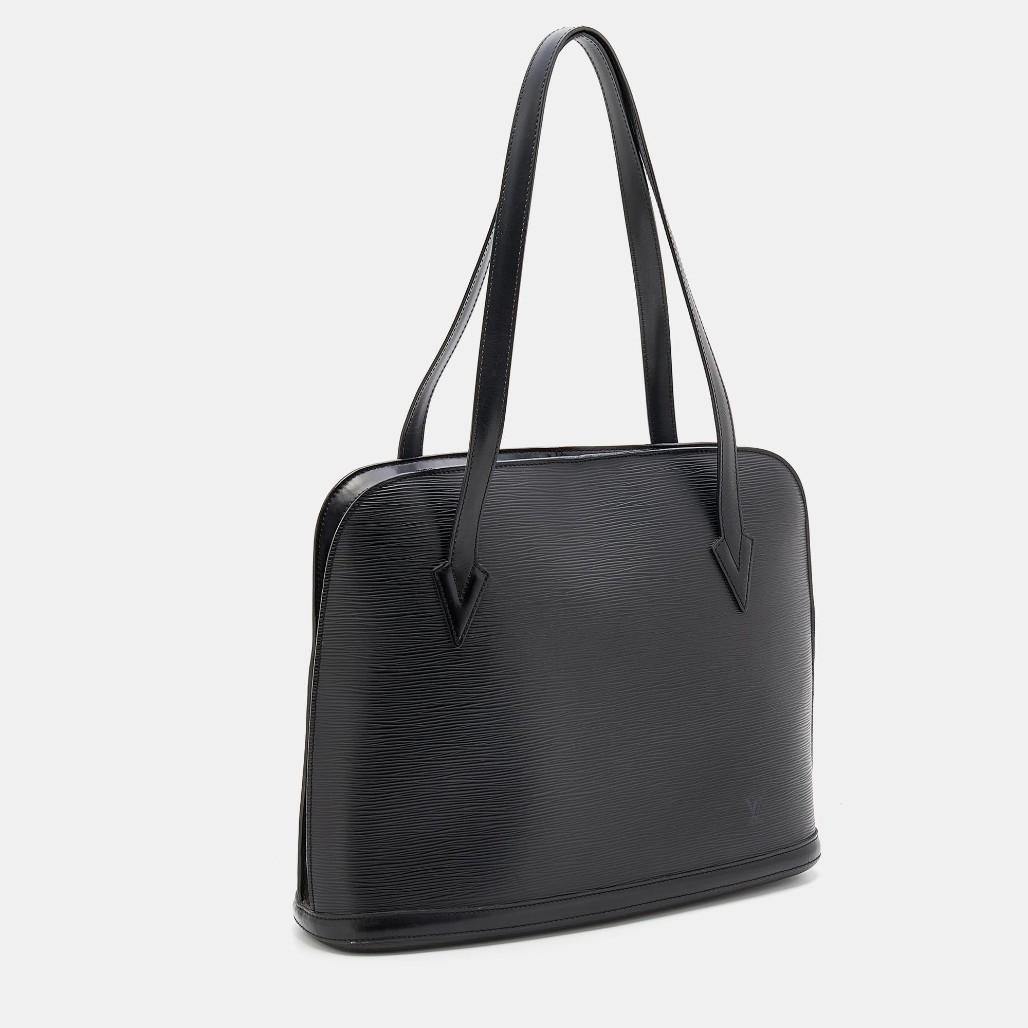 Women's Louis Vuitton Black Epi Leather Lussac Bag