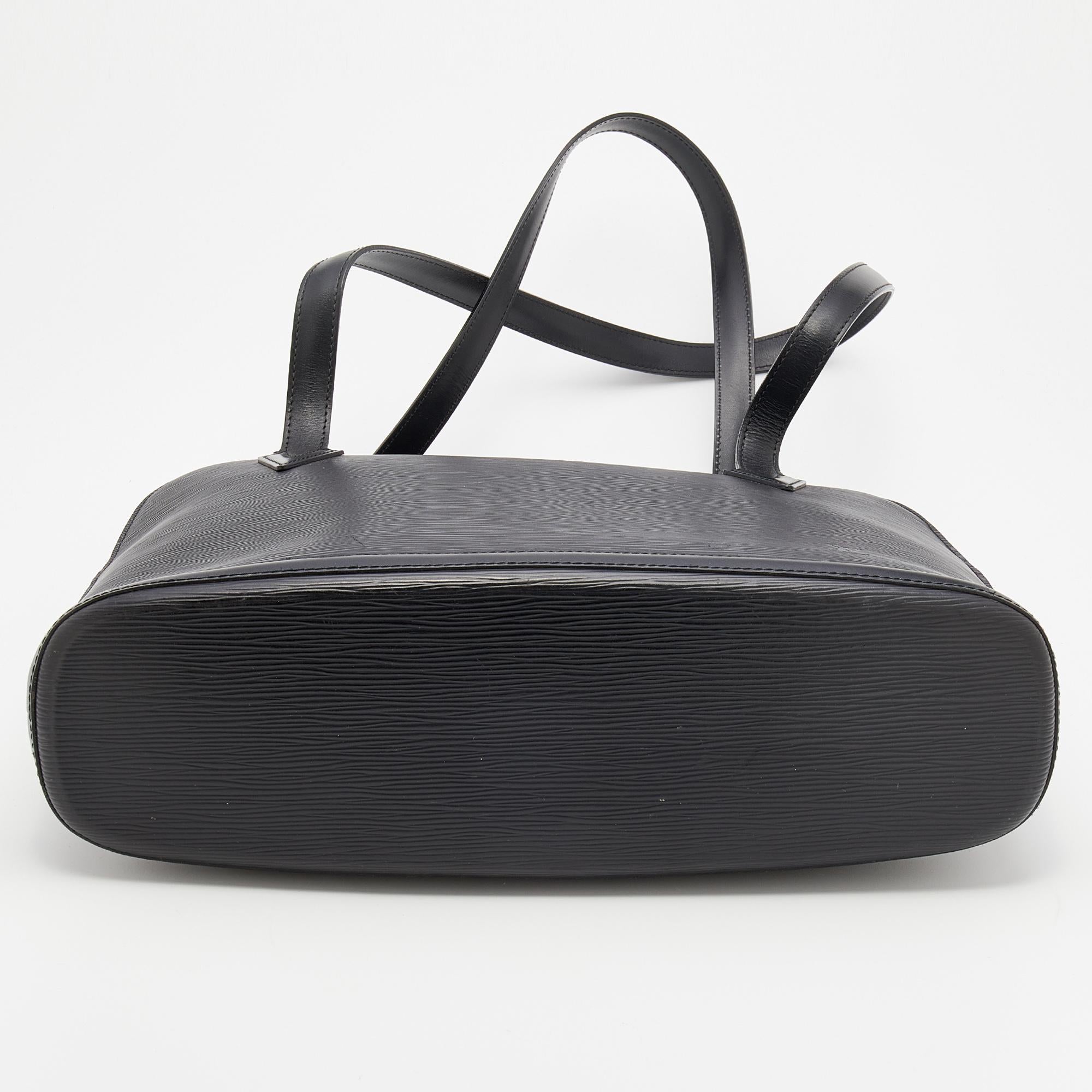 Louis Vuitton Black Epi Leather Lussac Bag 4
