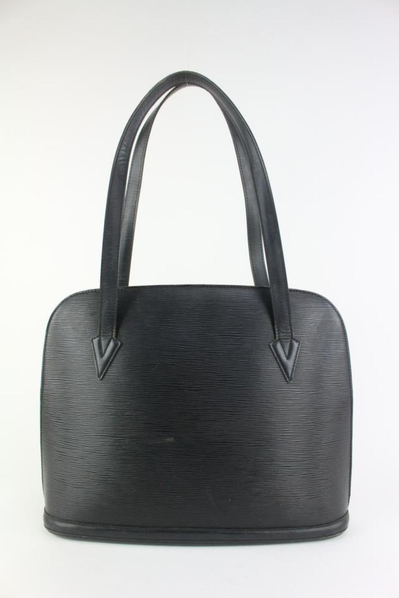 Women's Louis Vuitton Black Epi Leather Lussac Zip Tote Bag 106lv5 For Sale