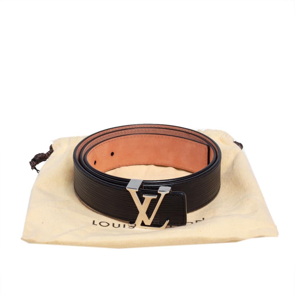 Women's Louis Vuitton Black Epi Leather LV Initiales Belt 85 CM