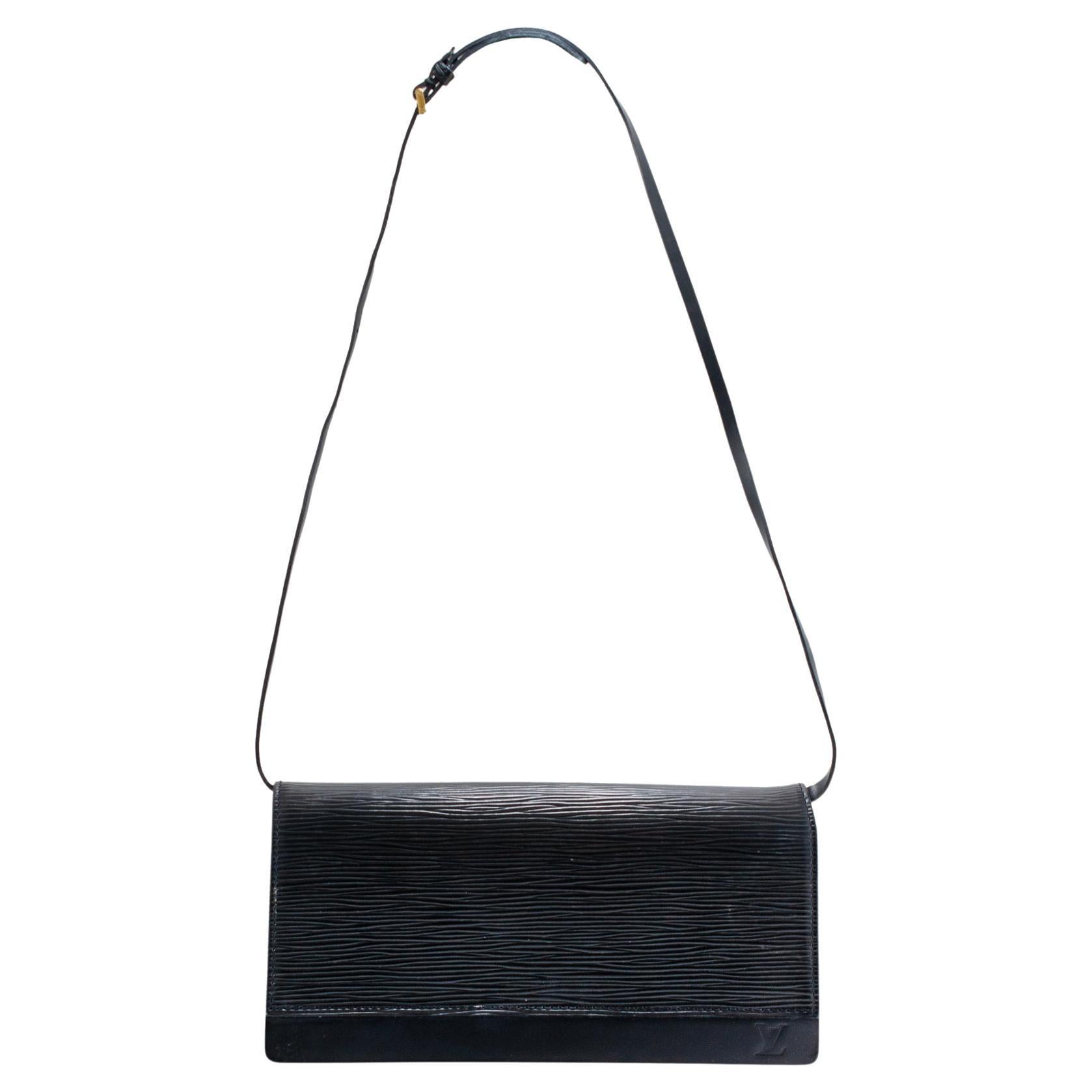 Louis Vuitton Borsa convertibile in pelle nera Epi M53732 Honfleur Noir
