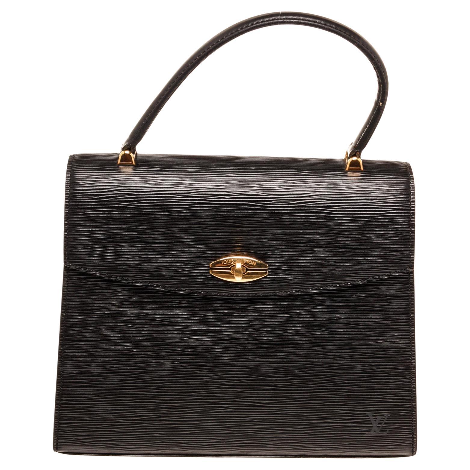 Louis Vuitton Black Epi Leather Malsherbes Shoulder Bag For Sale