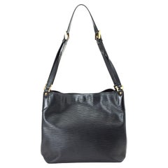 Louis Vuitton Black Epi Leather Mandara Shoulder Bag with black-tone hardware