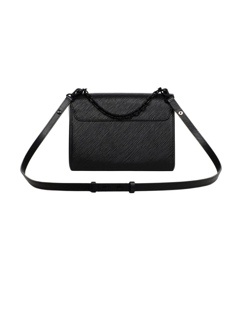 Louis Vuitton Black Epi Leather/Matte Black LV Twist MM Crossbody Bag For Sale at 1stdibs