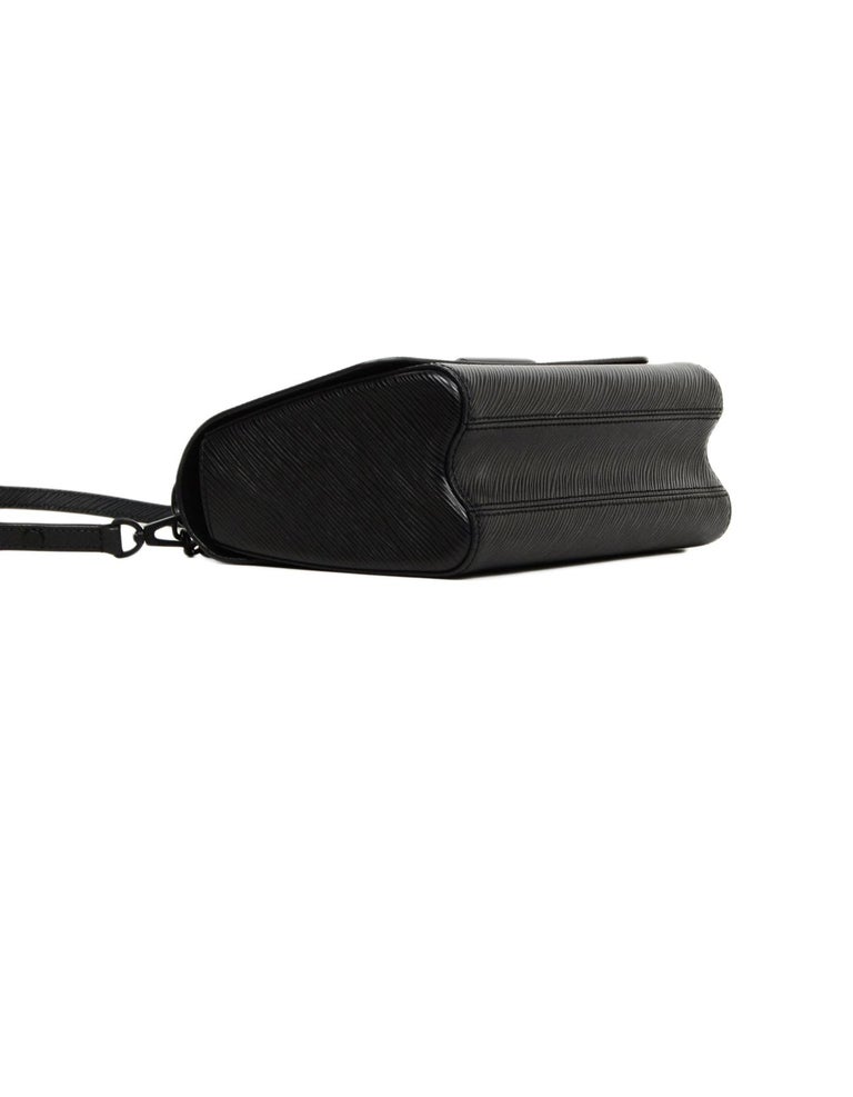 Louis Vuitton Black Epi Leather/Matte Black LV Twist MM Crossbody Bag For Sale at 1stdibs
