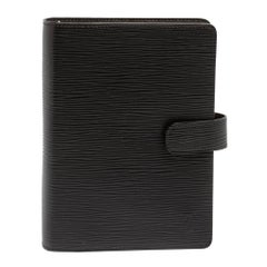 Louis Vuitton Black Epi Leather Medium Ring Agenda Cover