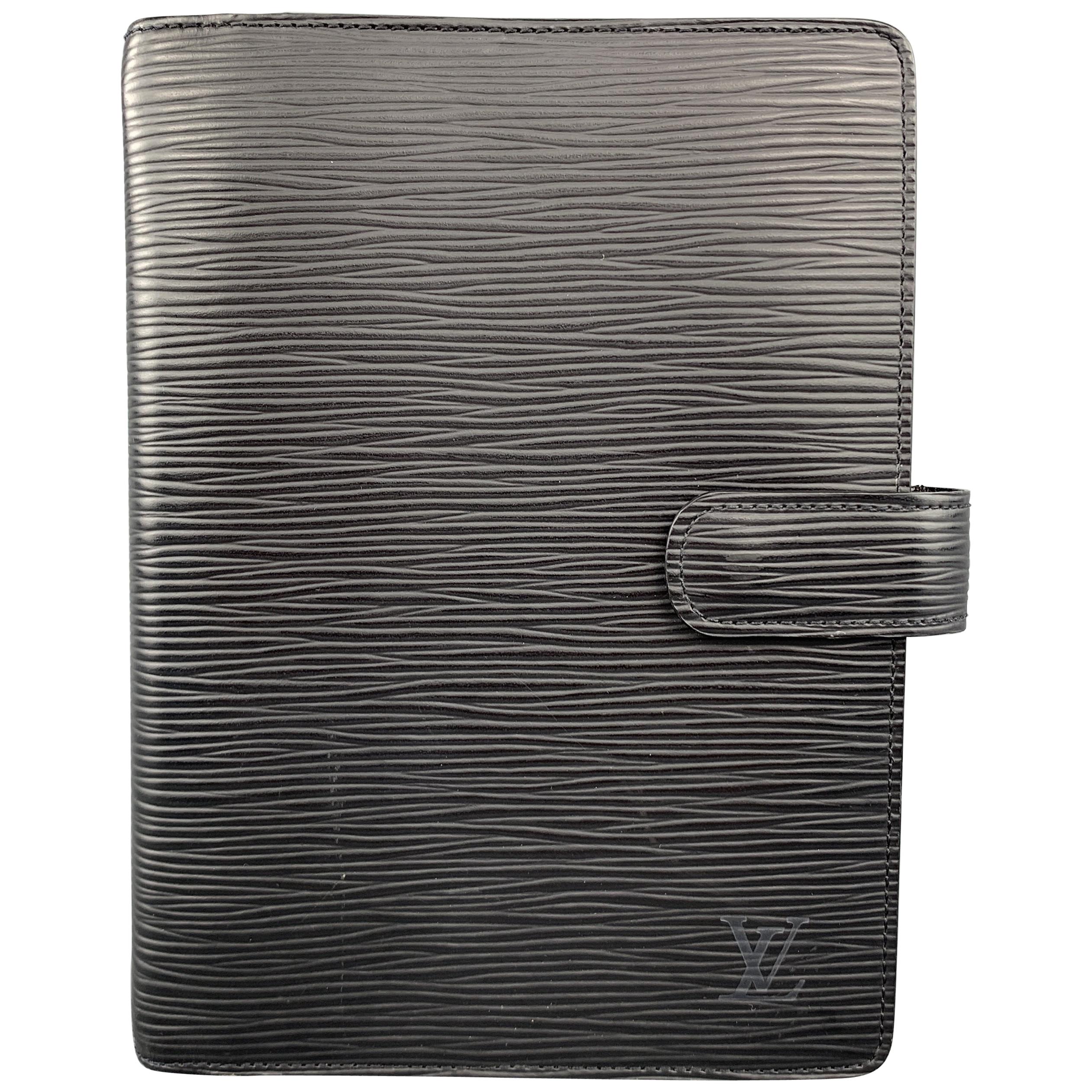 LOUIS VUITTON Black Epi Leather Medium Ring Agenda Organizer