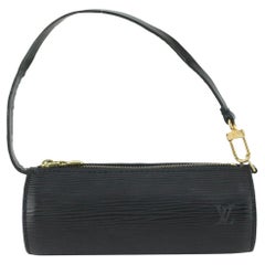 Louis Vuitton Black Epi Leather Mini Soufflot Papillon Wristlet 826lv83
