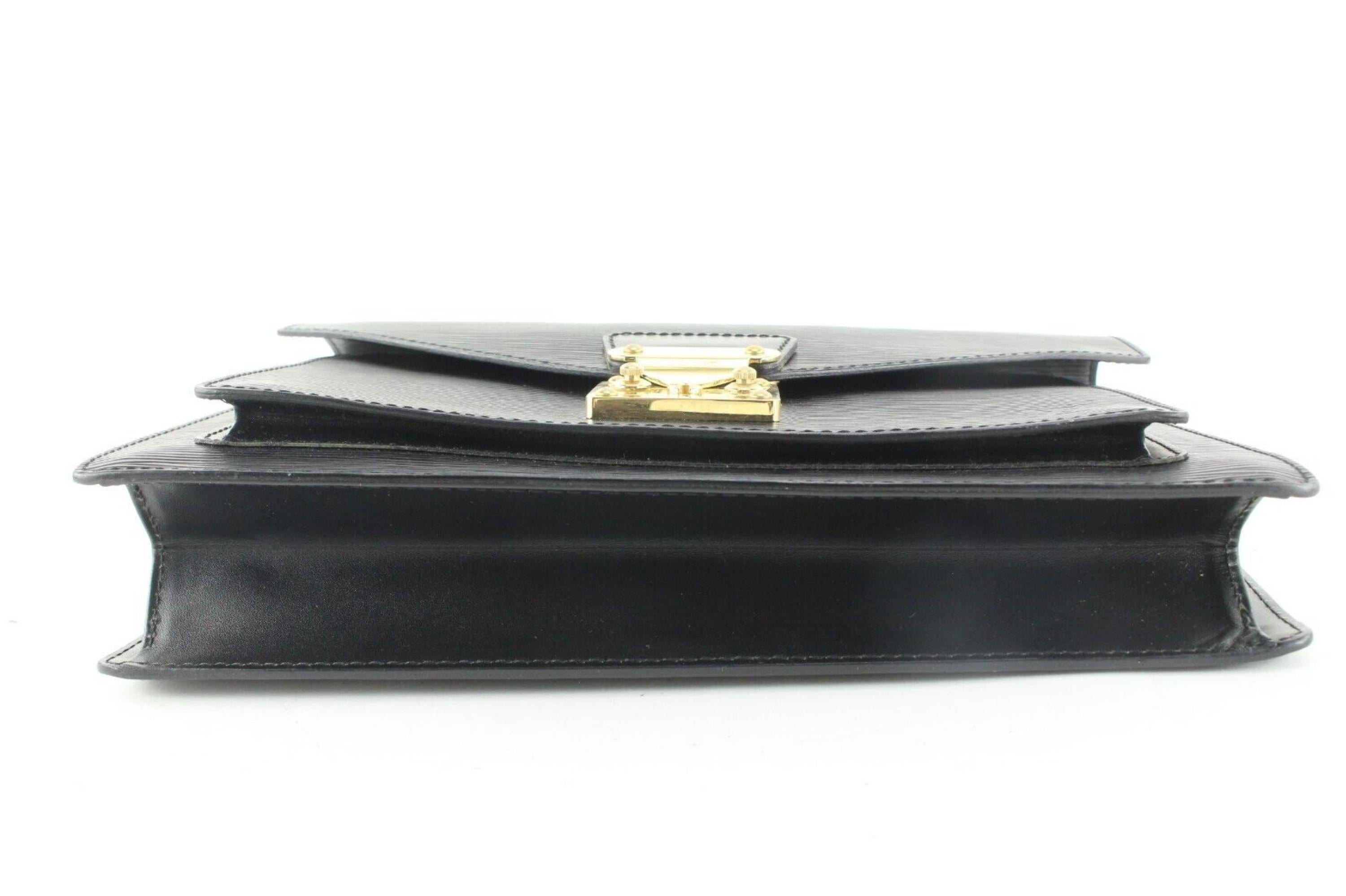 Women's Louis Vuitton Black Epi Leather Monceau 2way Flap 1LV419C For Sale