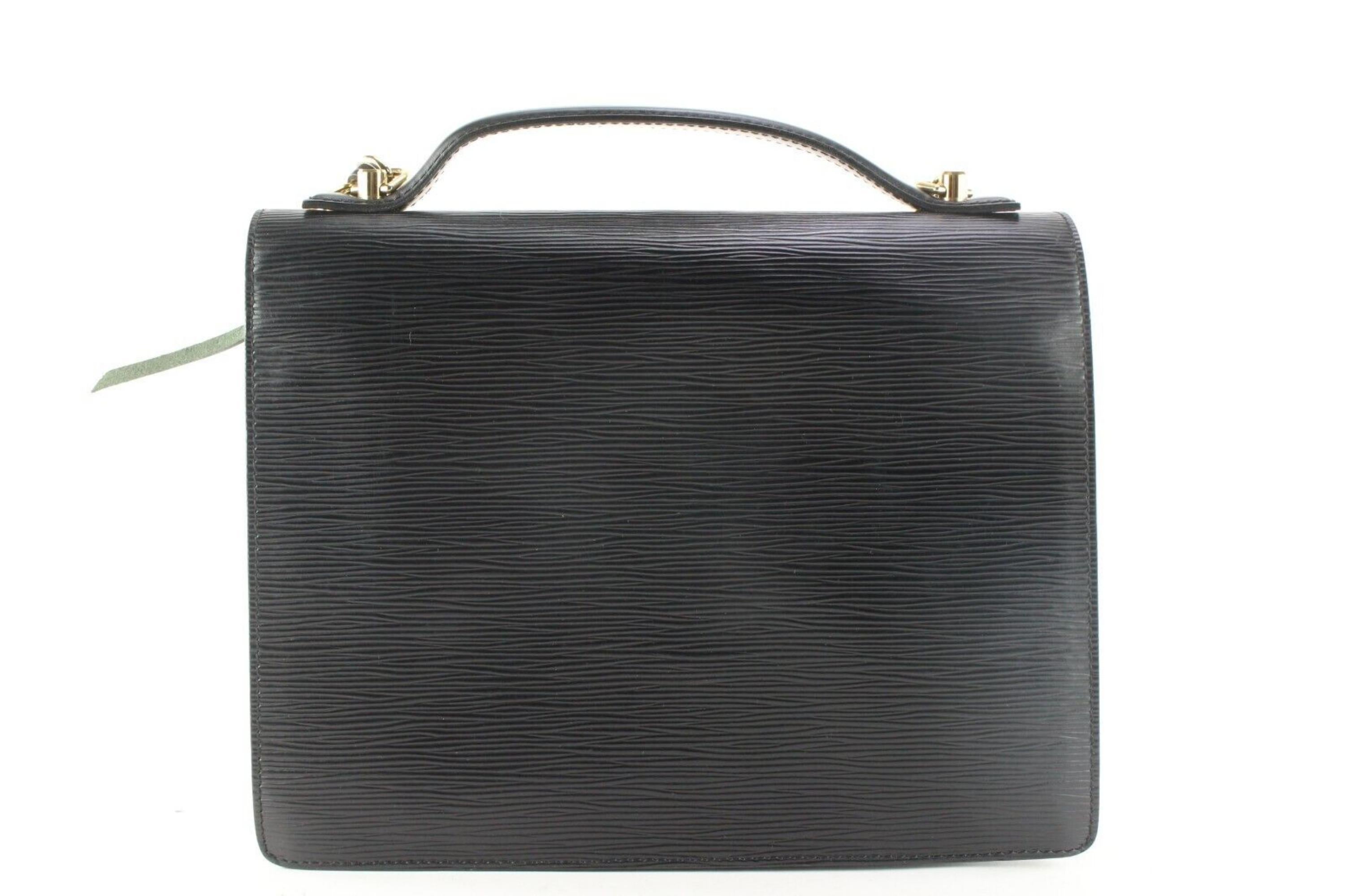 Louis Vuitton Black Epi Leather Monceau 2way Flap 1LV419C For Sale 2