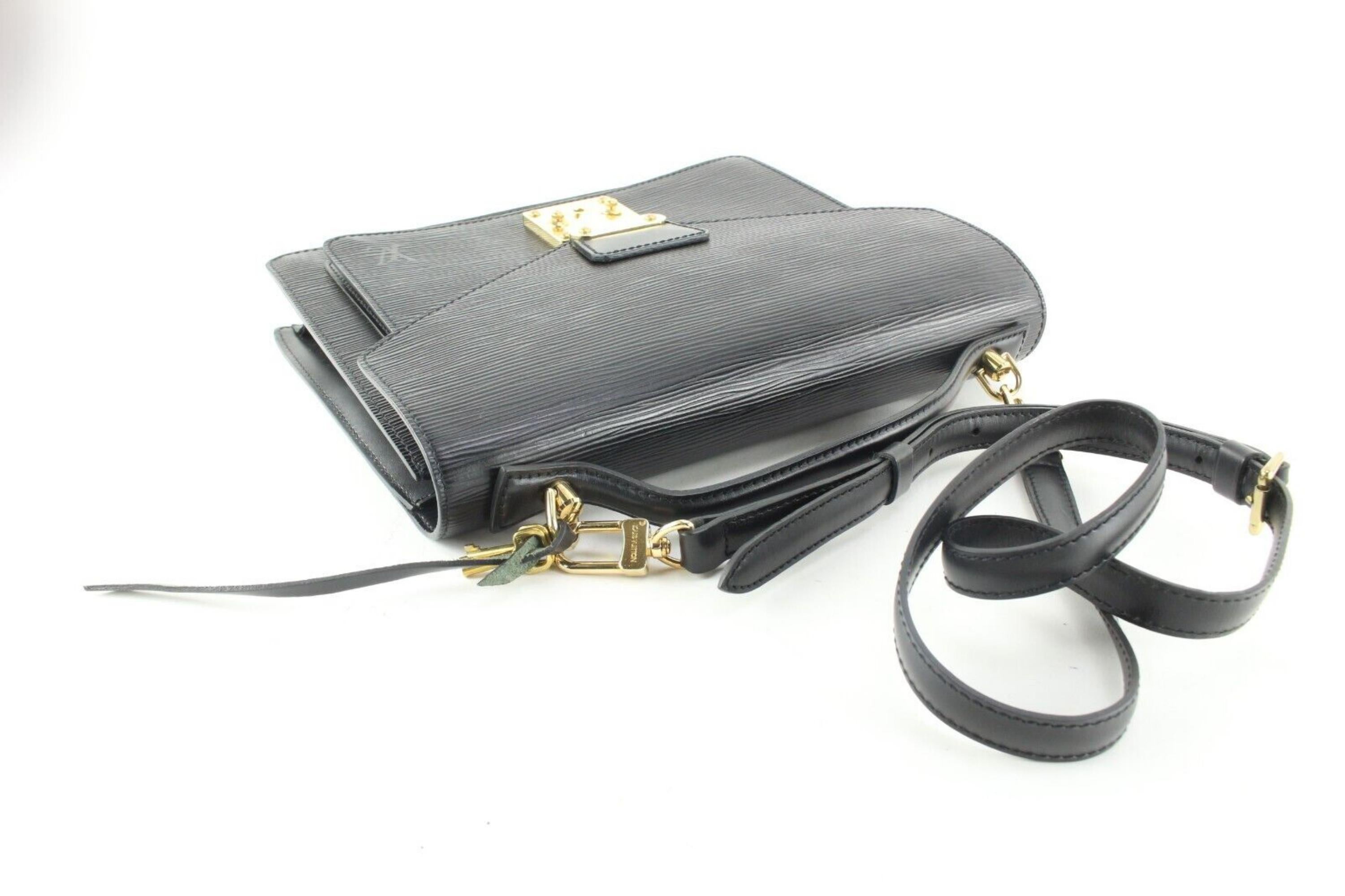 Louis Vuitton Black Epi Leather Monceau 2way Flap 1LV419C For Sale 3