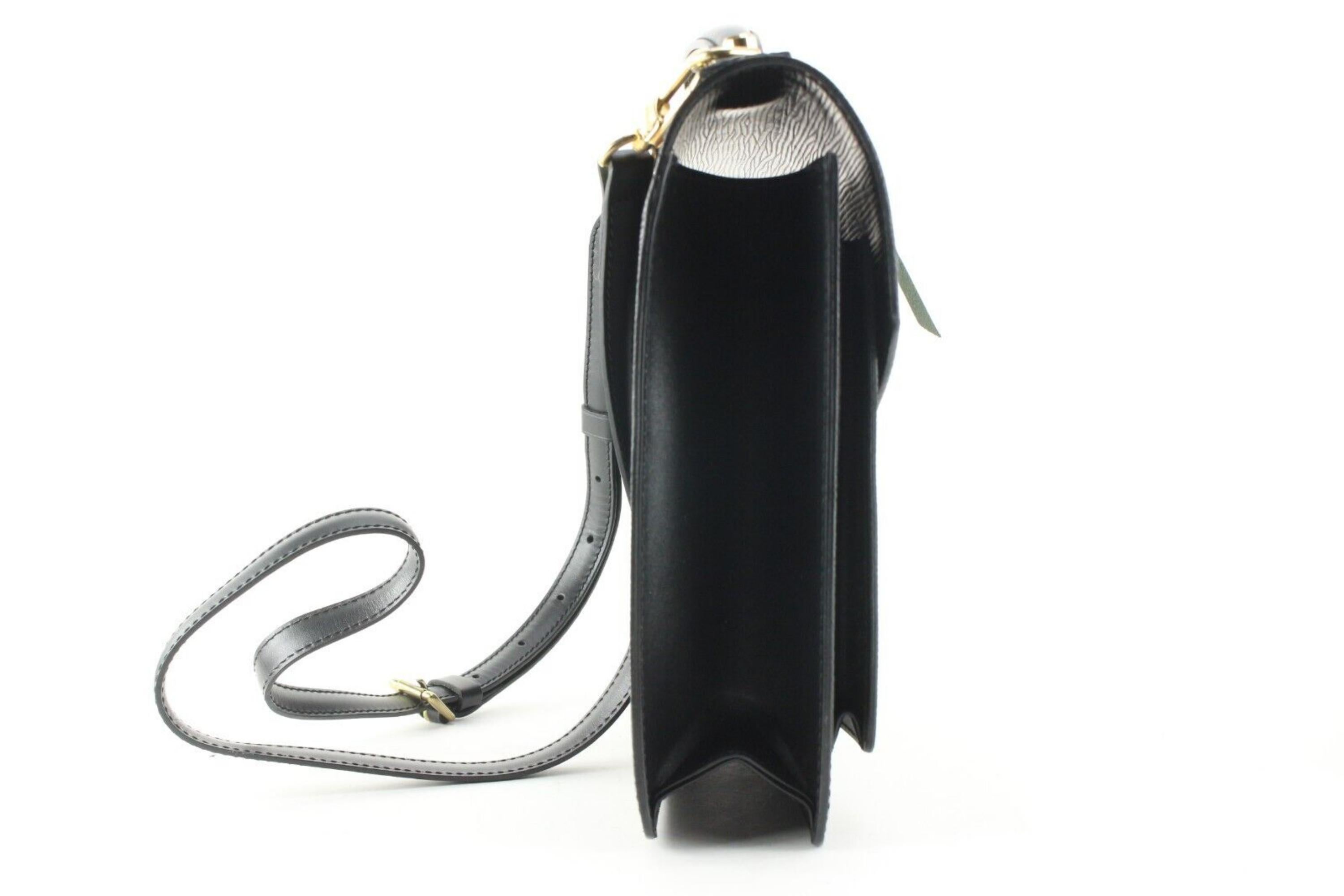 Louis Vuitton Black Epi Leather Monceau 2way Flap 1LV419C For Sale 4