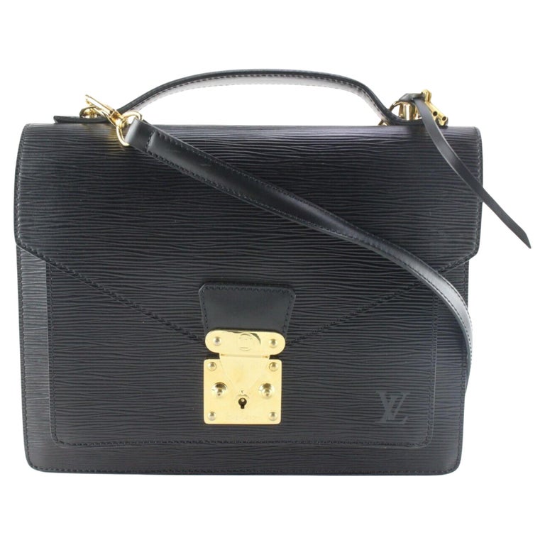 Louis Vuitton Black Epi Leather Mini Papillon Pochette Bag with silver-tone  at 1stDibs