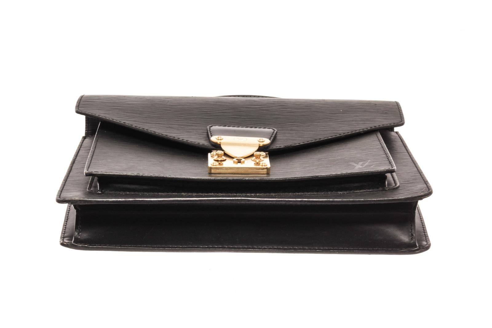 Women's Louis Vuitton Black Epi Leather Monceau Crossbody Bag