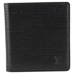 Used Louis Vuitton Black Epi Leather Multiple Men's Bifold Wallet Marco Florin