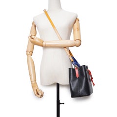 Louis Vuitton Black Epi Leather Neo Noe BB Safran Red Blue Bucket Bag
