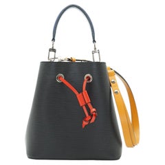 Louis Vuitton Black Epi Leather Neo Noe BB Safran Red Blue Bucket Bag
