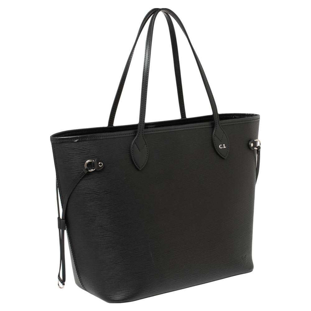Louis Vuitton Black Epi Leather Neverfull MM Bag 5