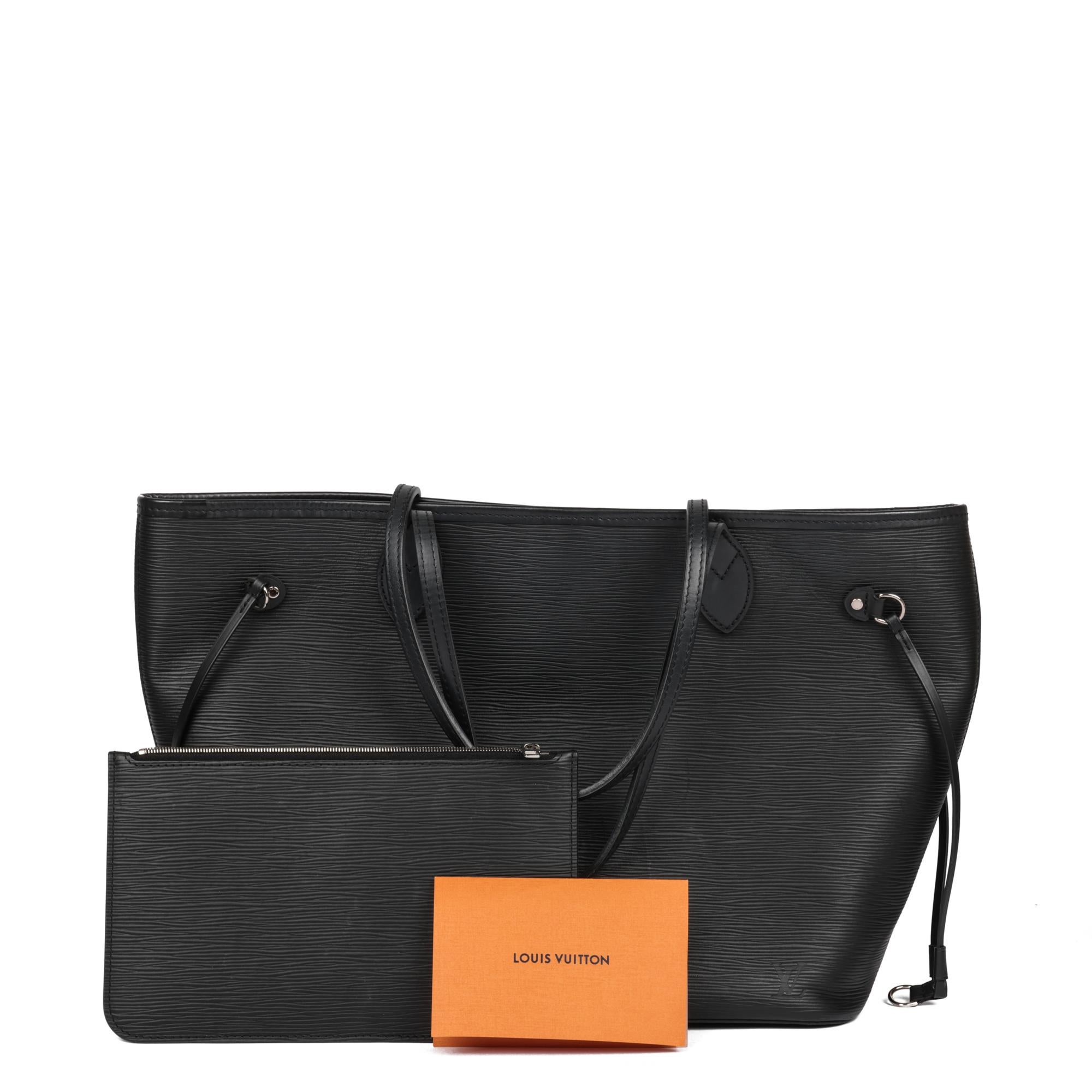 LOUIS VUITTON Black Epi Leather Neverfull MM 7