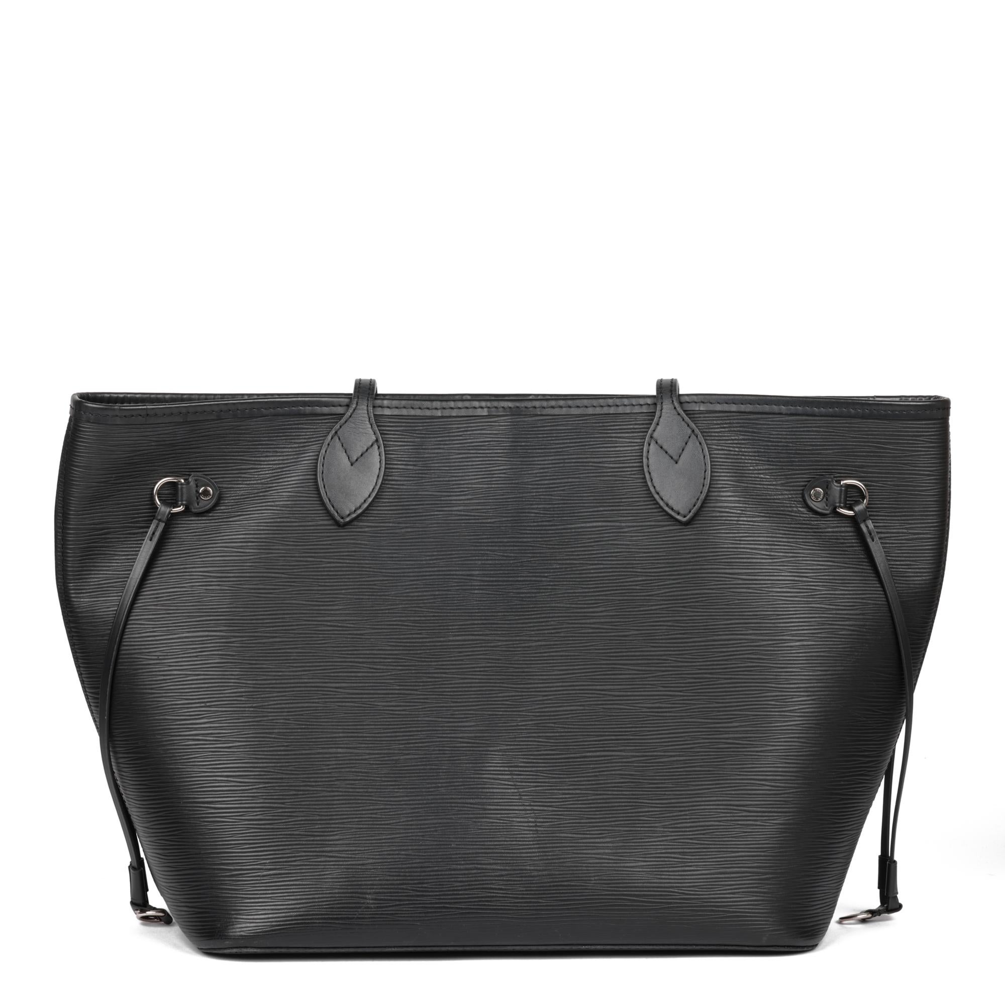 LOUIS VUITTON Black Epi Leather Neverfull MM 1