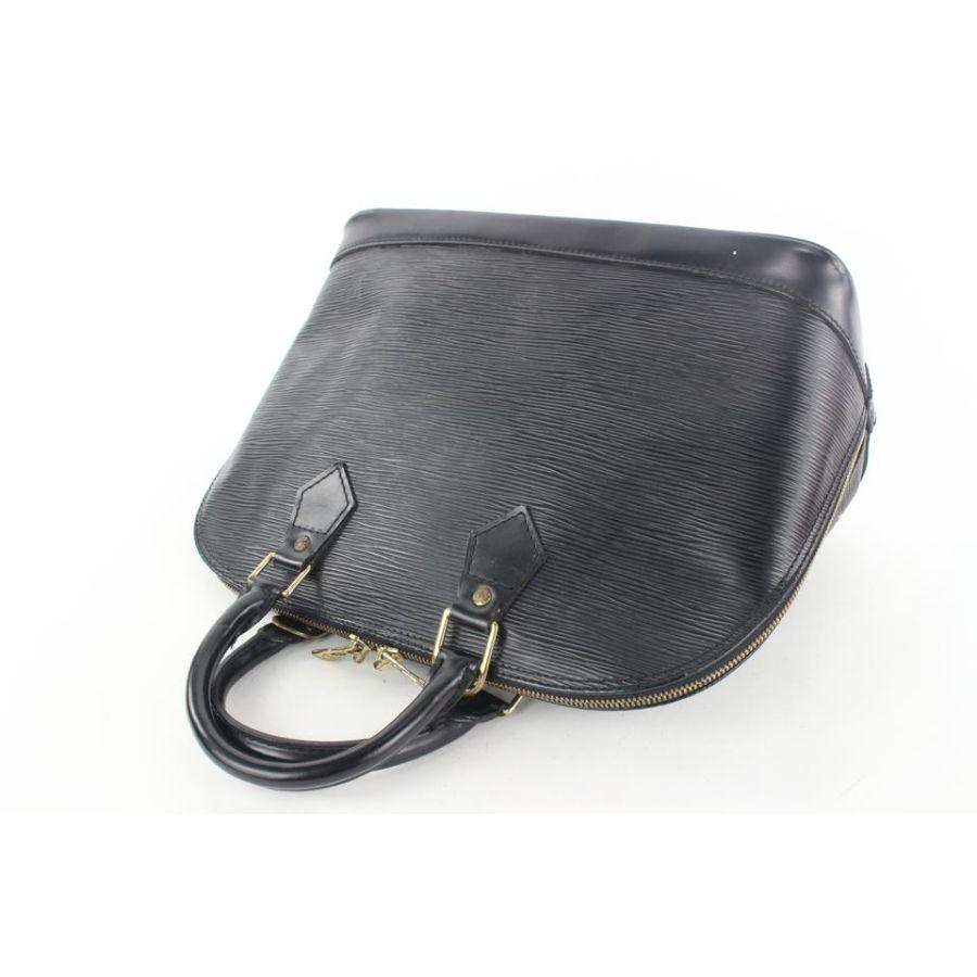 Women's Louis Vuitton Black Epi Leather Noir Alma PM Bowler Bag 310lvs517
