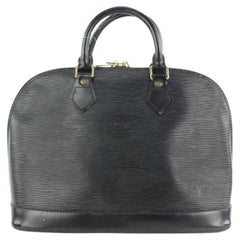 Vintage Louis Vuitton Black Epi Leather Noir Alma PM Bowler Bag 310lvs517