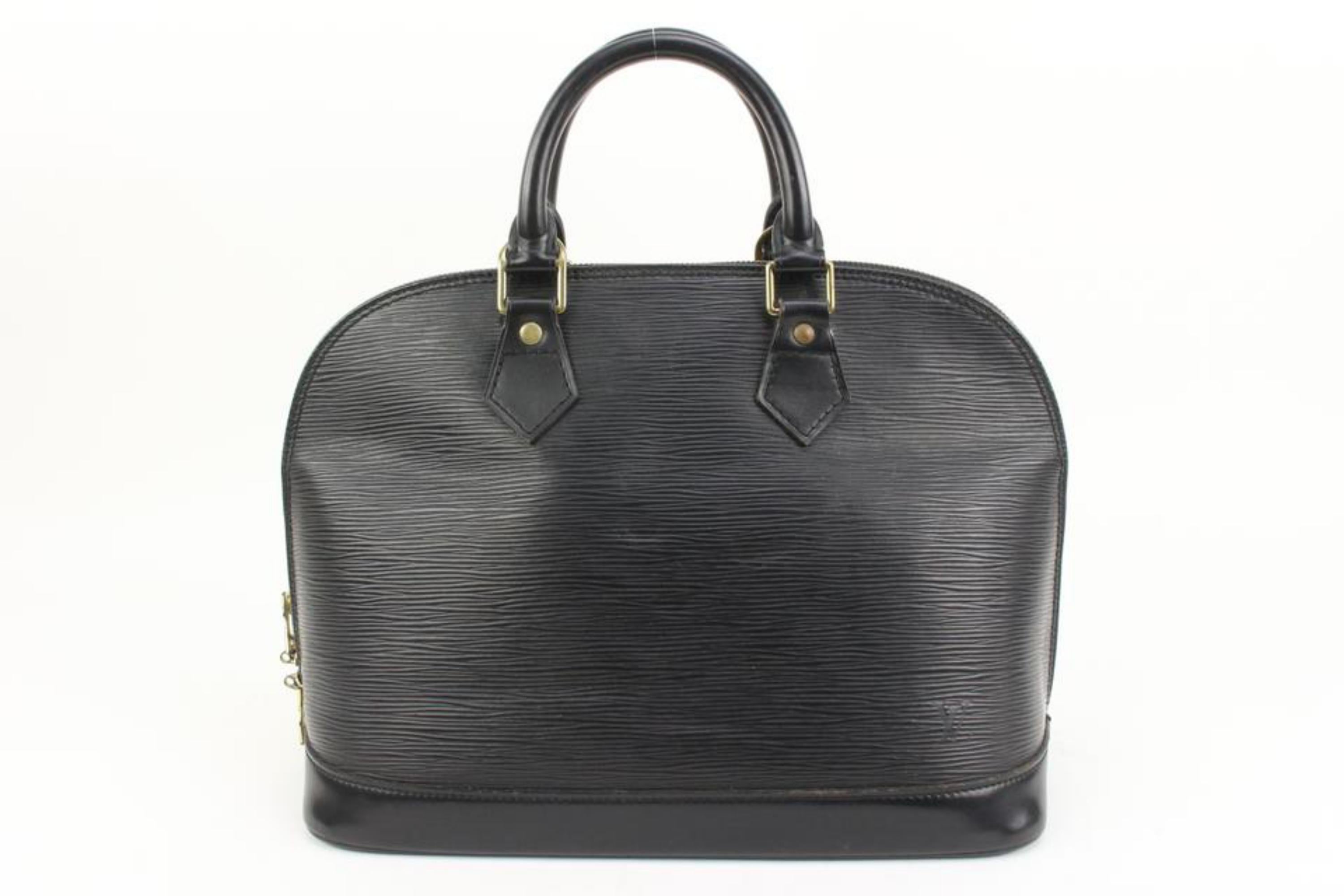 Louis Vuitton Black Epi  Leather Noir Alma PM Dome Satchel Bag 17lv321s 2