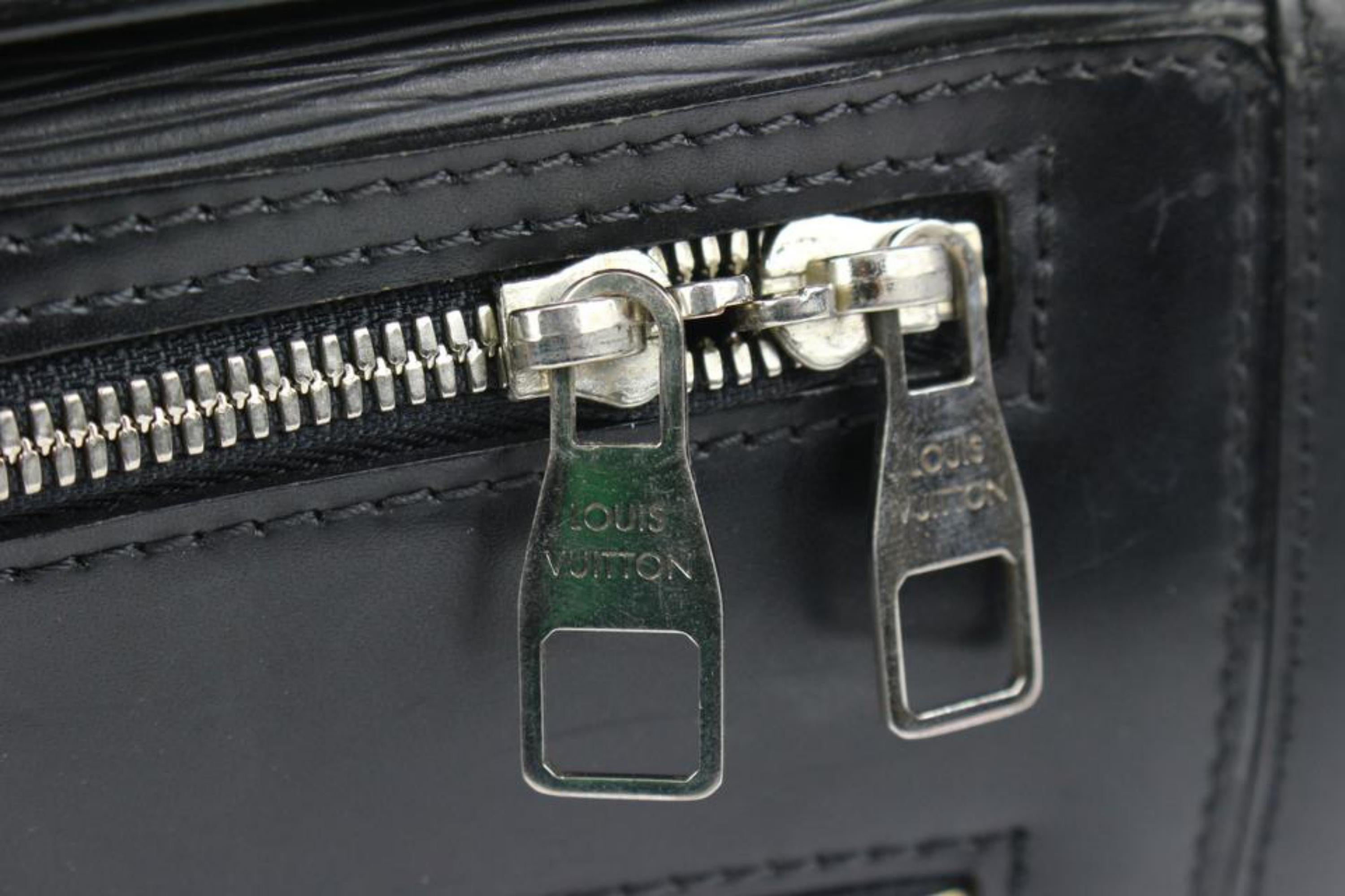 Louis Vuitton Epi Leder Noir Basano Messenger 2way Attache 45lk15, schwarz im Angebot 6