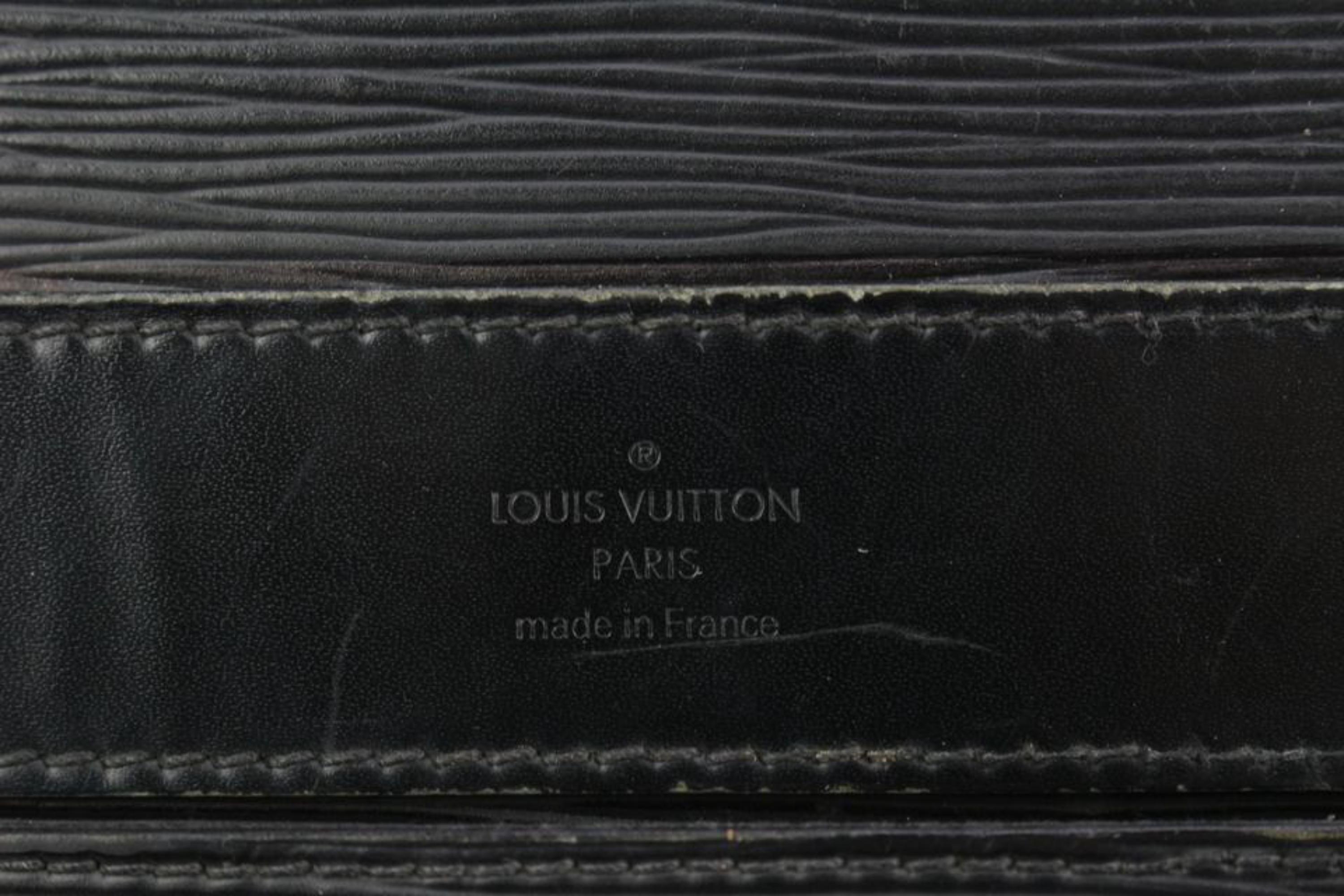 Louis Vuitton Epi Leder Noir Basano Messenger 2way Attache 45lk15, schwarz Damen im Angebot