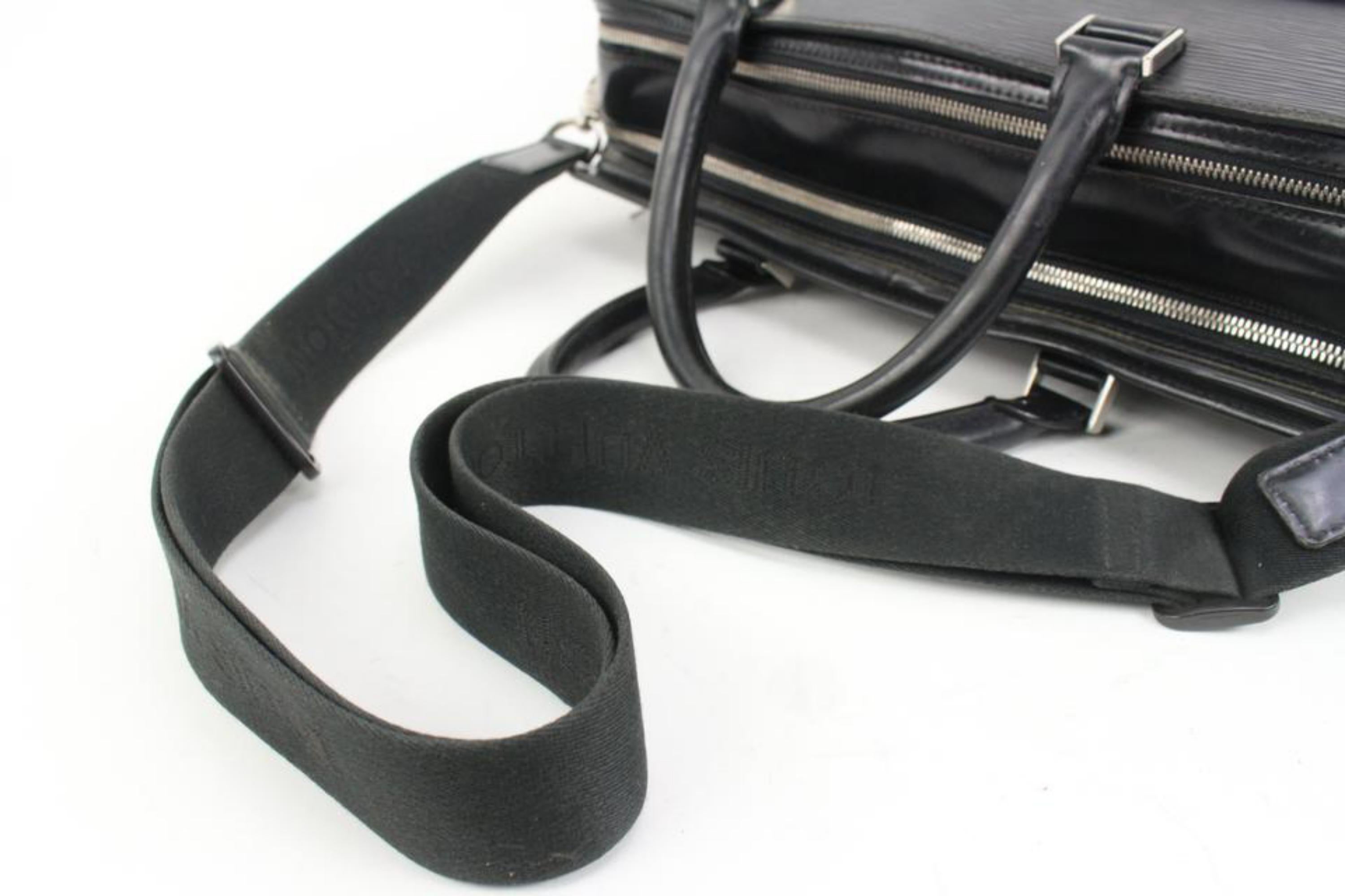Louis Vuitton Black Epi Leather Noir Basano Messenger 2way Attache 45lk15 For Sale 2
