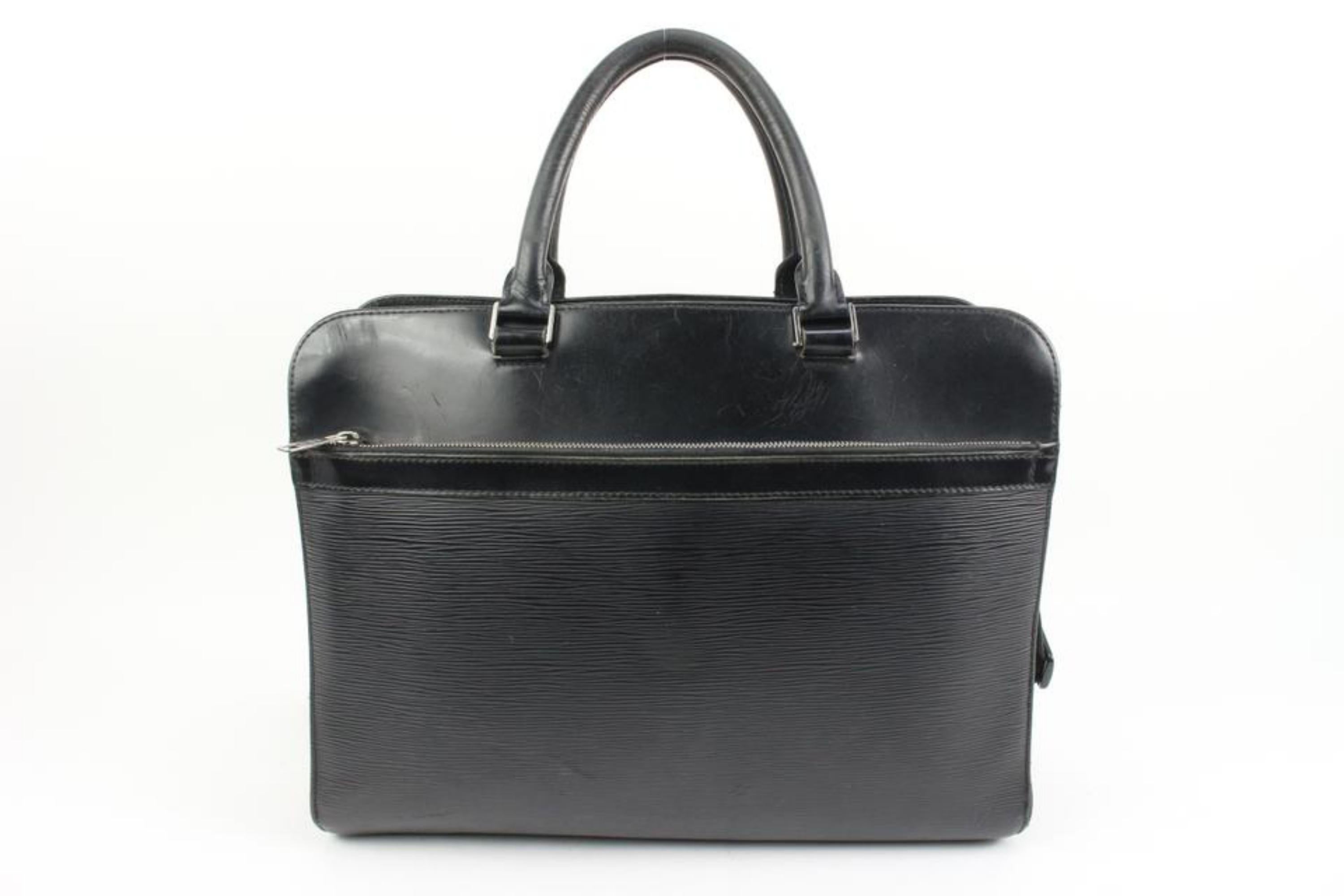 Louis Vuitton Epi Leder Noir Basano Messenger 2way Attache 45lk15, schwarz im Angebot 3