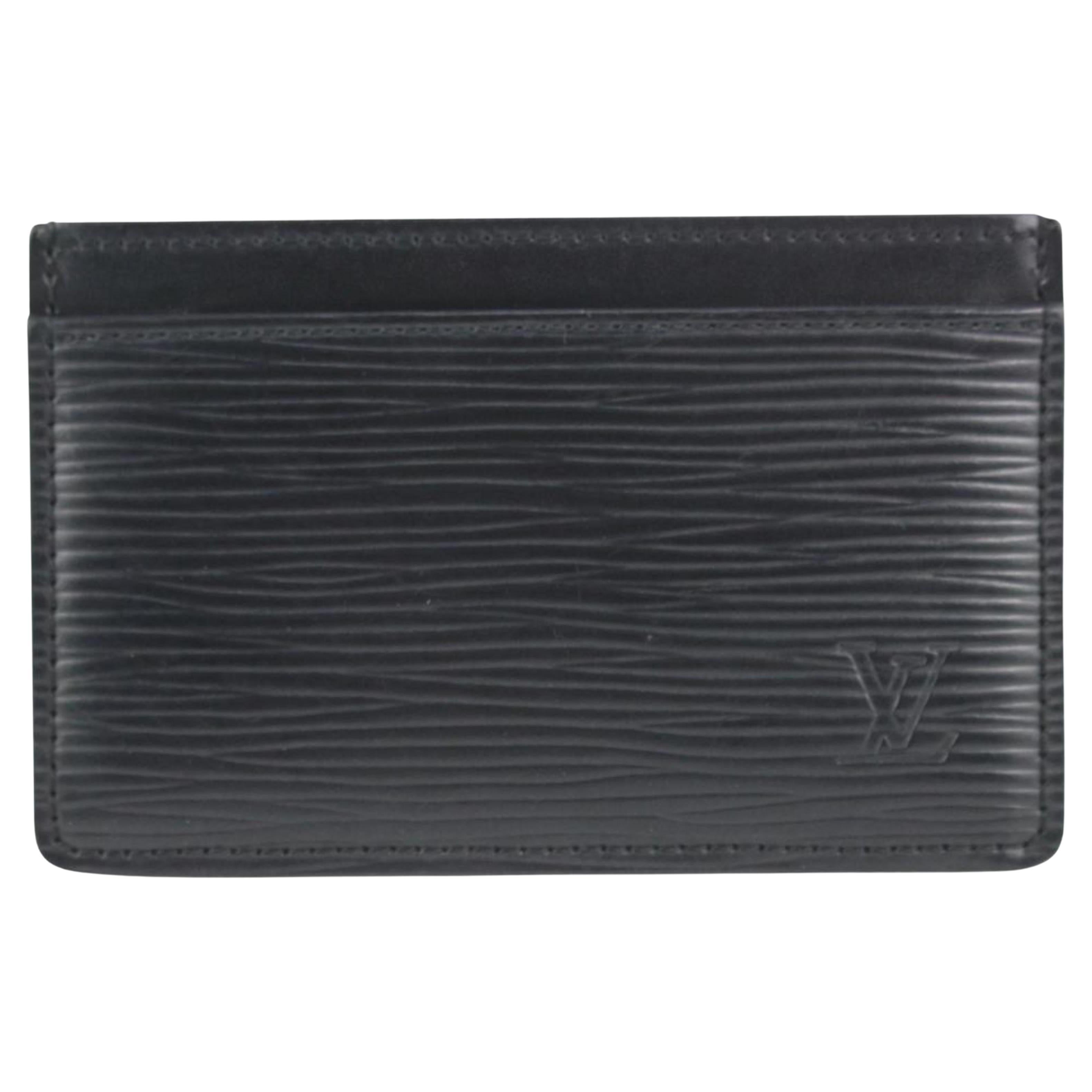 Louis Vuitton Black Epi Leather Noir Card Holder Porte Cartes 1029lv39