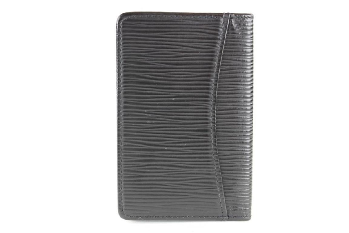 Women's Louis Vuitton Black Epi Leather Noir Card Holder Porte Cartes Wallet 16LVS1210