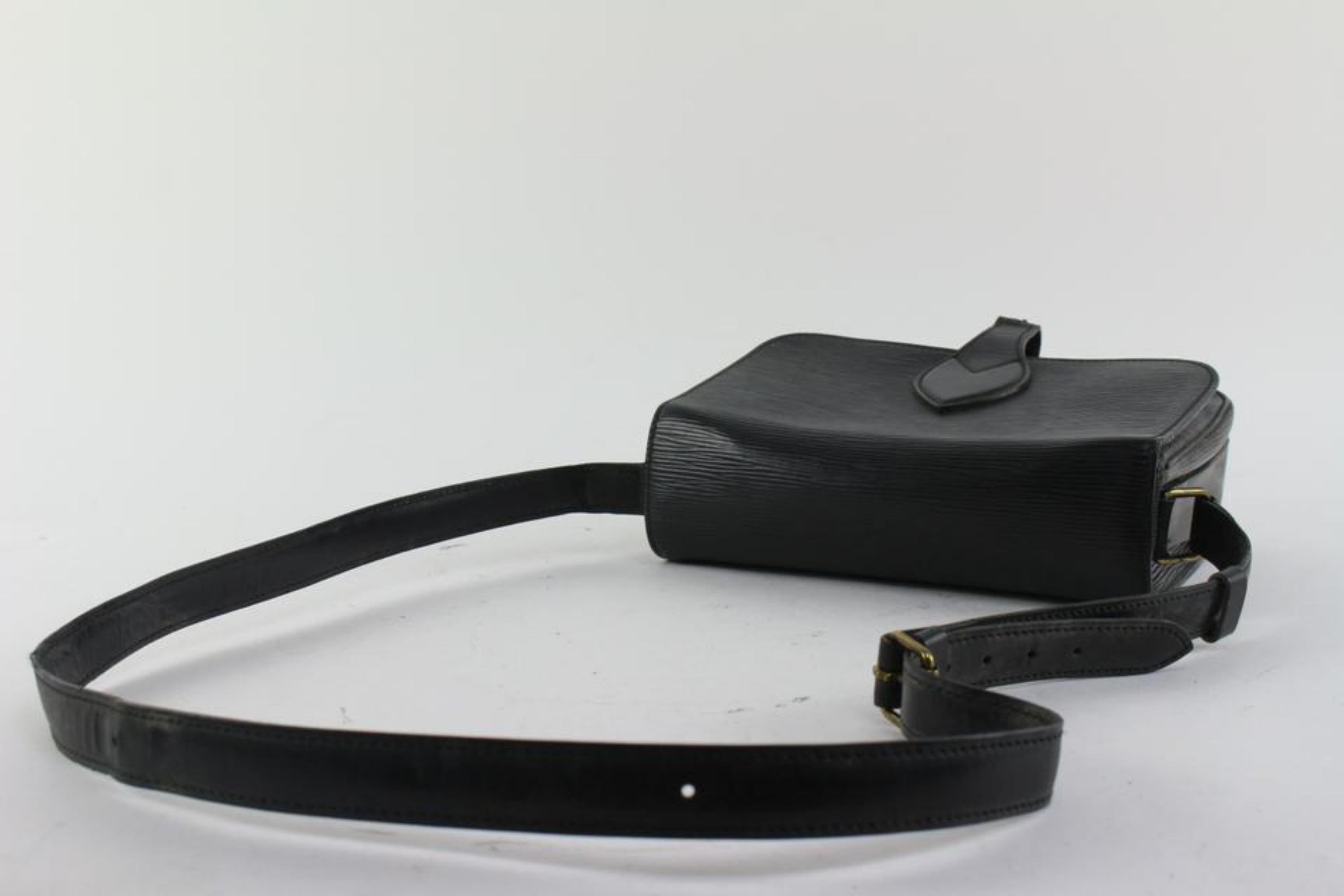 Louis Vuitton Black Epi Leather Noir Cartouchiere Crossbody Bag 5lv1020 For Sale 2