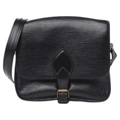 Louis Vuitton Black Epi Leather Noir Cartouchiere Crossbody Bag 5lv1020