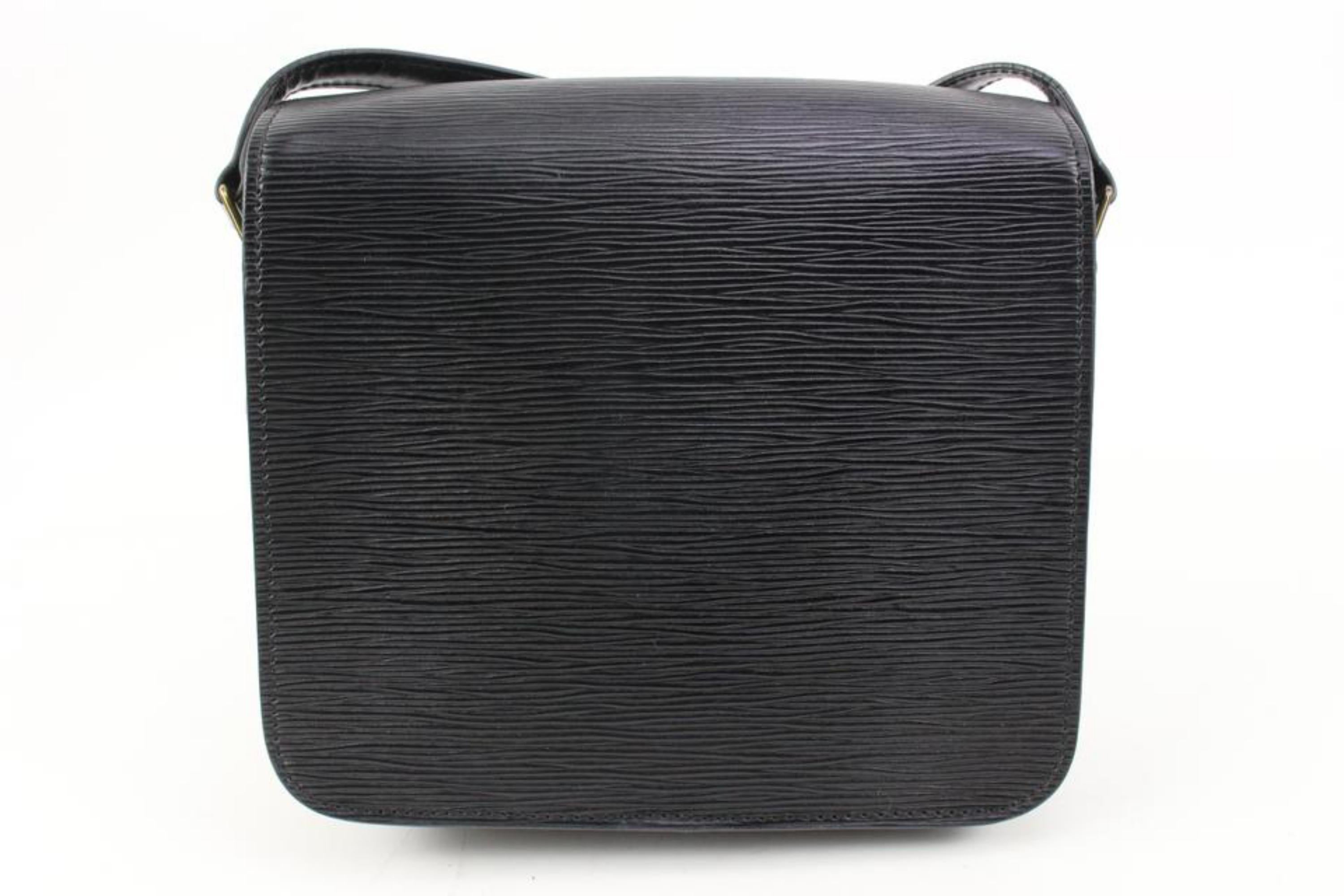 Louis Vuitton Black Epi Leather Noir Cartouchiere PM Crossbody Bag 96lv221s 3
