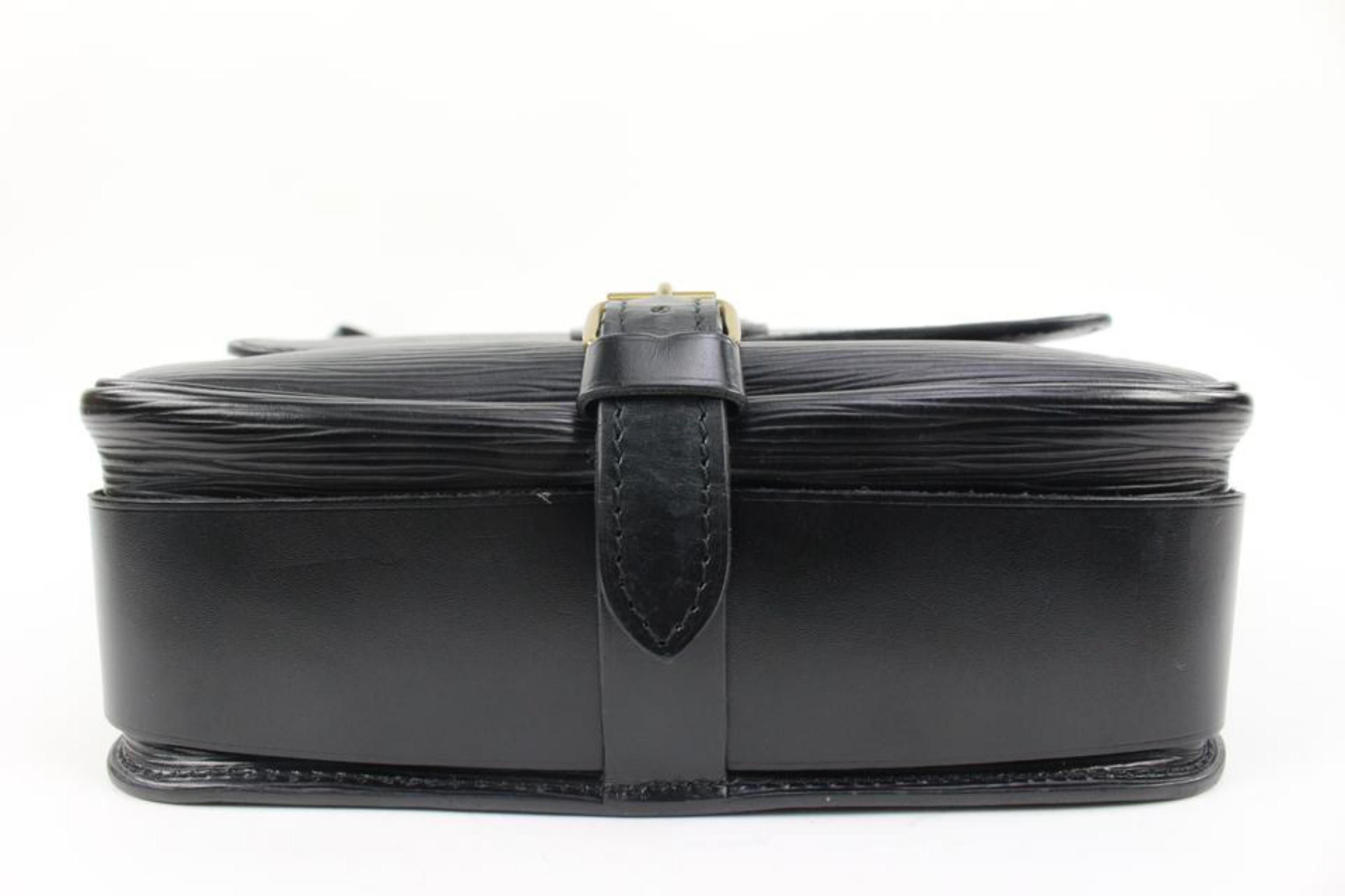 Louis Vuitton Black Epi Leather Noir Cartouchiere PM Crossbody Bag 96lv221s 5