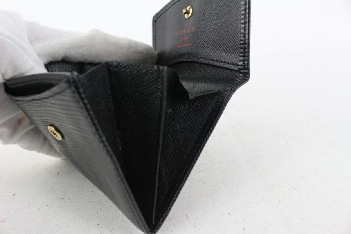 Louis Vuitton Black Epi Leather Noir Coin Purse Change Purse Compact Wallet For Sale 6