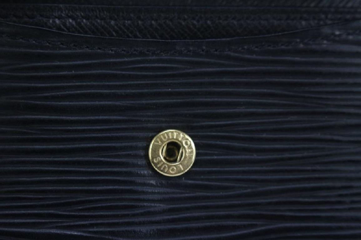 Louis Vuitton Black Epi Leather Noir Coin Purse Change Purse Compact Wallet For Sale 8