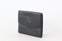 Louis Vuitton Black Epi Leather Noir Coin Purse Change Purse Compact Wallet