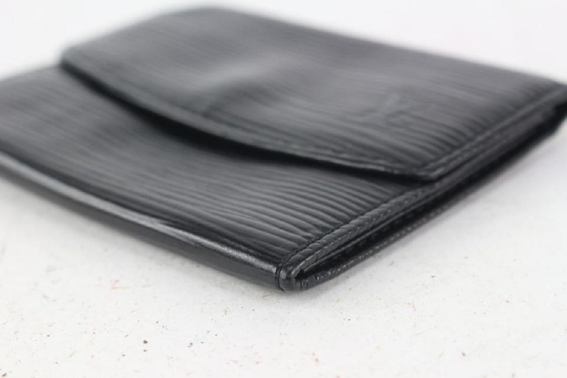 Louis Vuitton Black Epi Leather Noir Coin Purse Change Purse Compact Wallet For Sale 2
