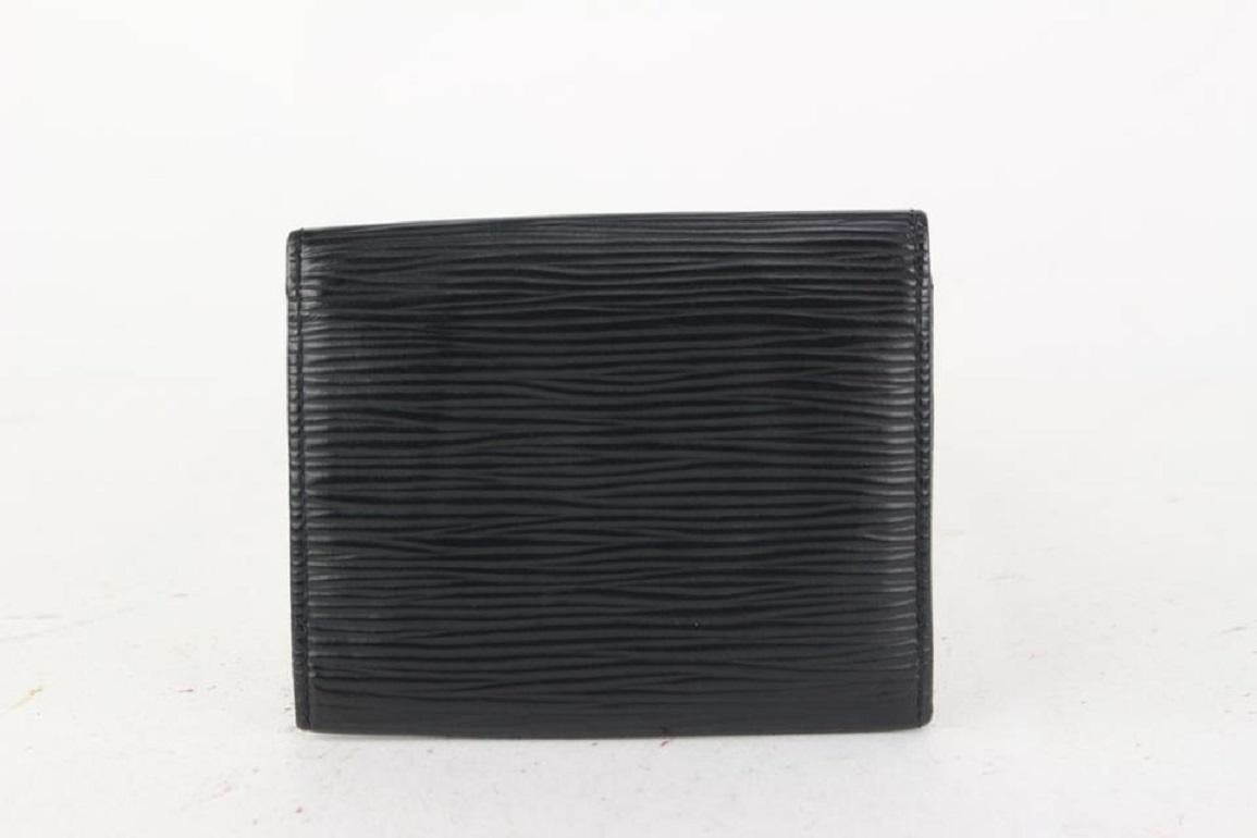 Louis Vuitton Black Epi Leather Noir Coin Purse Change Purse Compact Wallet For Sale 3