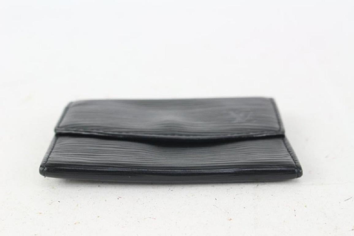Louis Vuitton Black Epi Leather Noir Coin Purse Change Purse Compact Wallet For Sale 4
