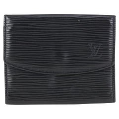 Vintage Louis Vuitton Black Epi Leather Noir Coin Purse Change Purse Compact Wallet
