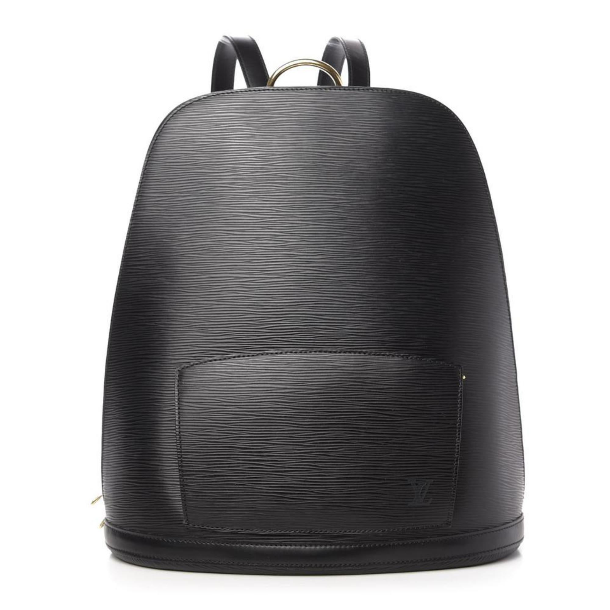 Louis Vuitton Black Epi Leather Noir Gobelins Backpack 81lv221s
Date Code/Serial Number: VI0936
Made In: France
Measurements: Length:  13