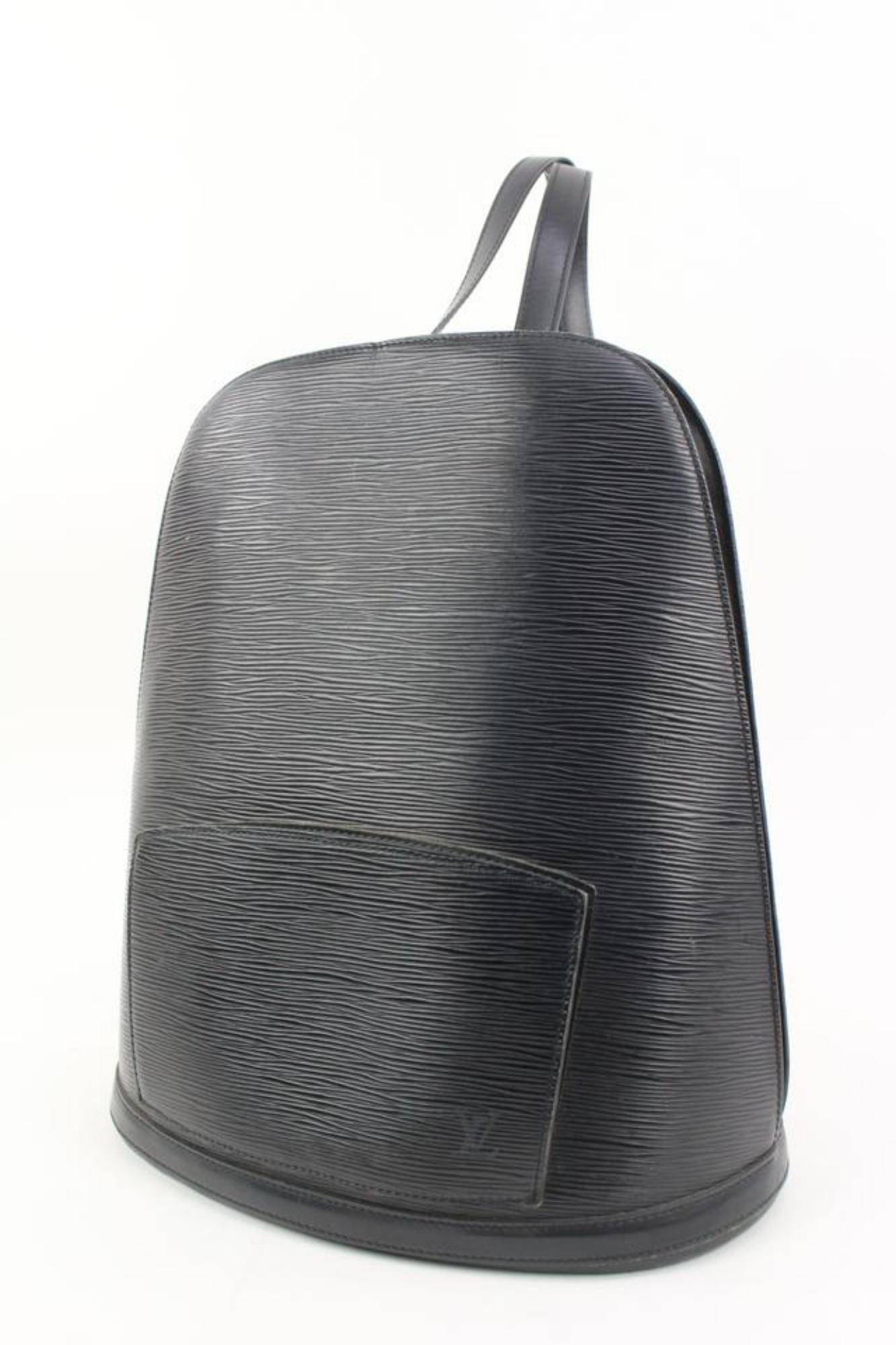 Louis Vuitton Black Epi Leather Noir Gobelins Backpack 81lv221s In Good Condition In Dix hills, NY