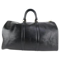 Louis Vuitton Schwarz Epi Leder Noir Keepall 45 Boston Duffle Bag 915lv73