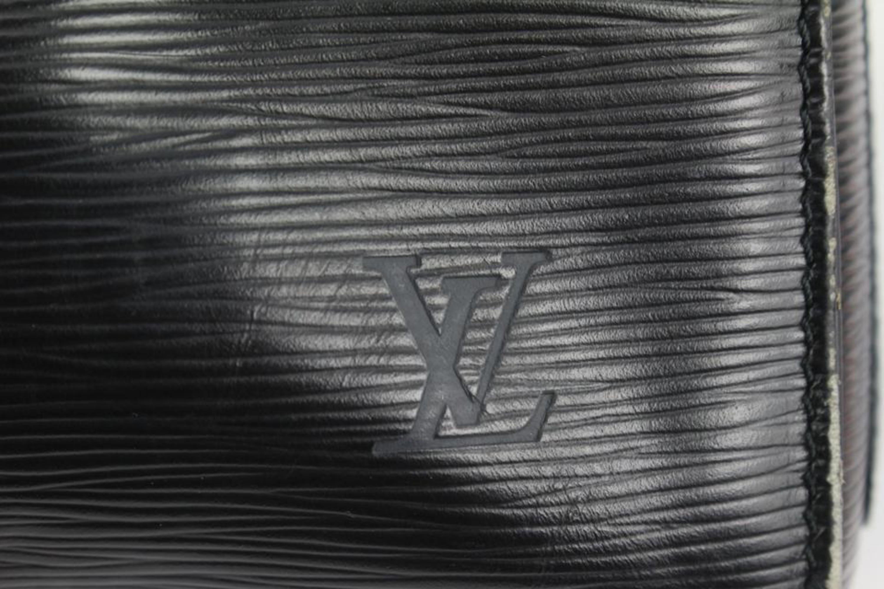 Women's Louis Vuitton Black Epi Leather Noir Keepall 45 Duffle Bag 1118lv31